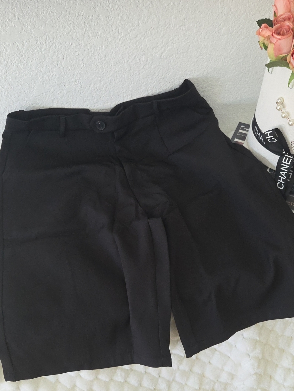 CHANEL Black Tailored Bermuda Shorts